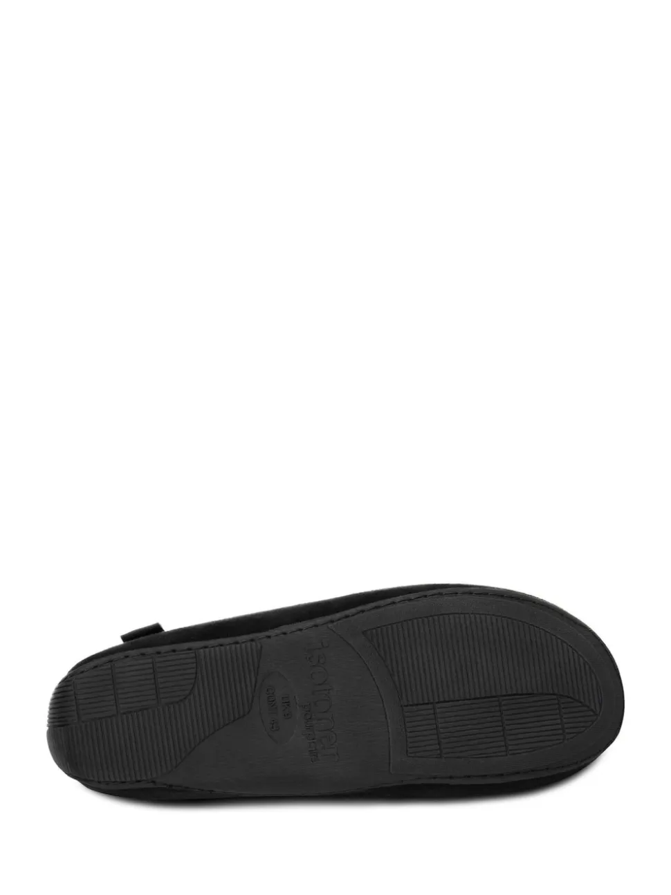 Totes Black Mens Isotoner Square Patterned Smart Moccasin Slippers
