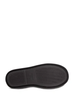 Totes Black Mens Isotoner Sport Quilted Mule Slippers
