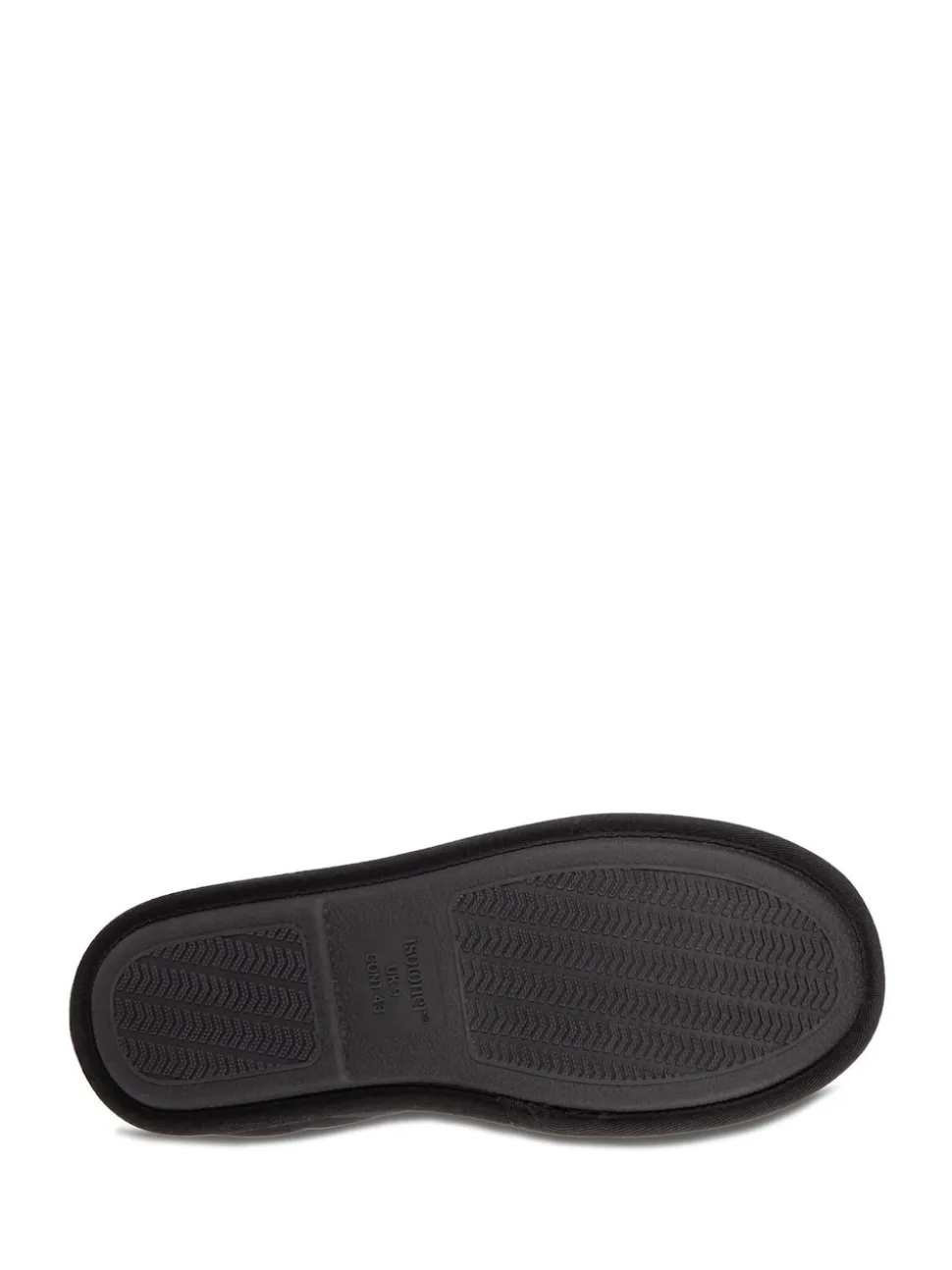 Totes Black Mens Isotoner Sport Quilted Mule Slippers
