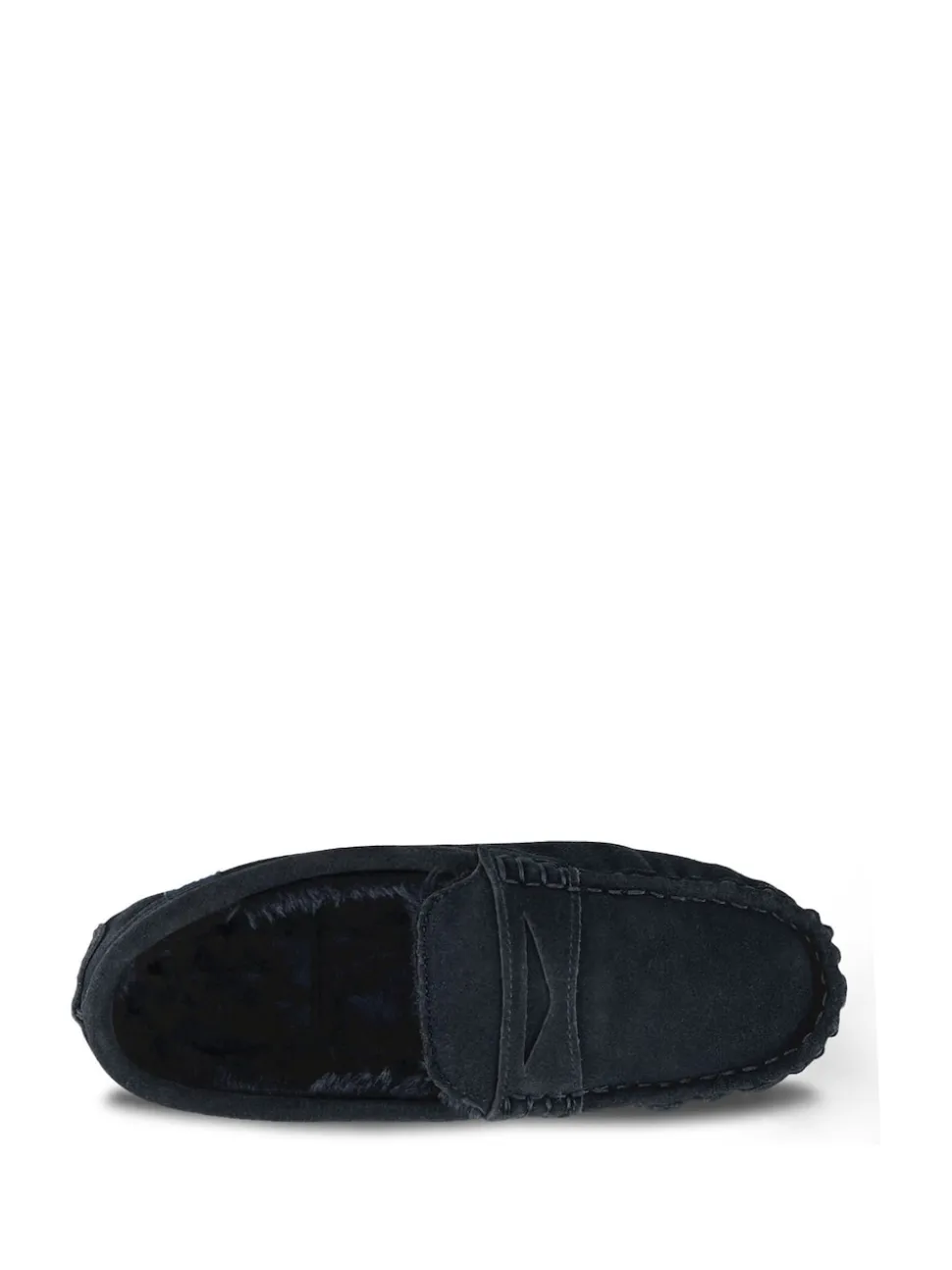 Totes Blue Isotoner Mens Suede Moccasin With Water Repellency