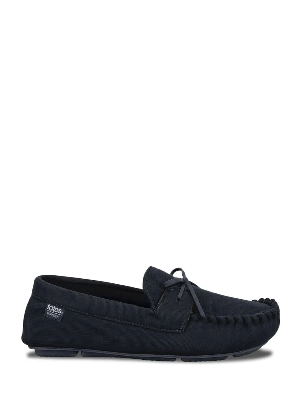 Totes Blue Isotoner Mens Herringbone Lined Moccasin