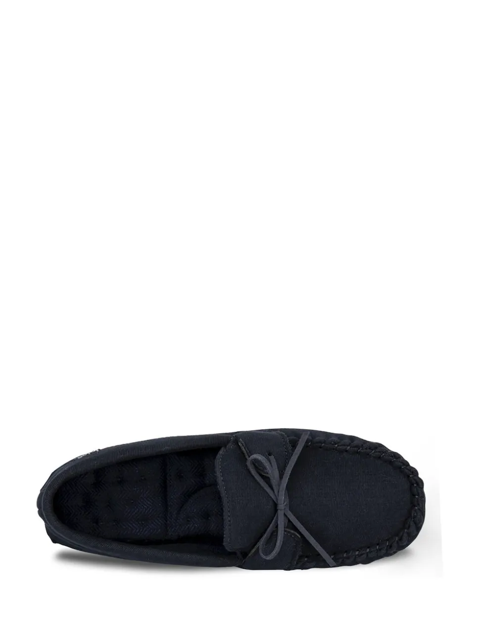 Totes Blue Isotoner Mens Herringbone Lined Moccasin