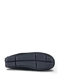 Totes Blue Isotoner Mens Herringbone Lined Moccasin