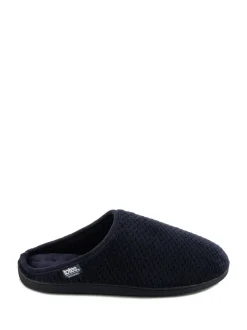 Totes Blue Mens Isotoner Swept Back Popcorn Mule Slippers