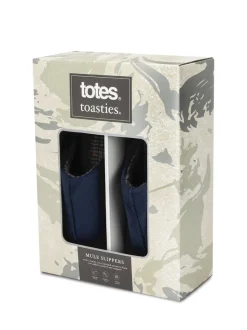 Totes Blue Toasties Mens Centre Seam Mules