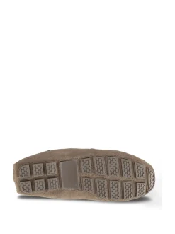 Totes Cream Isotoner Mens Suede Moccasin With Water Repellency