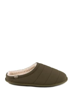 Totes Green Mens Isotoner Sport Quilted Mule Slippers