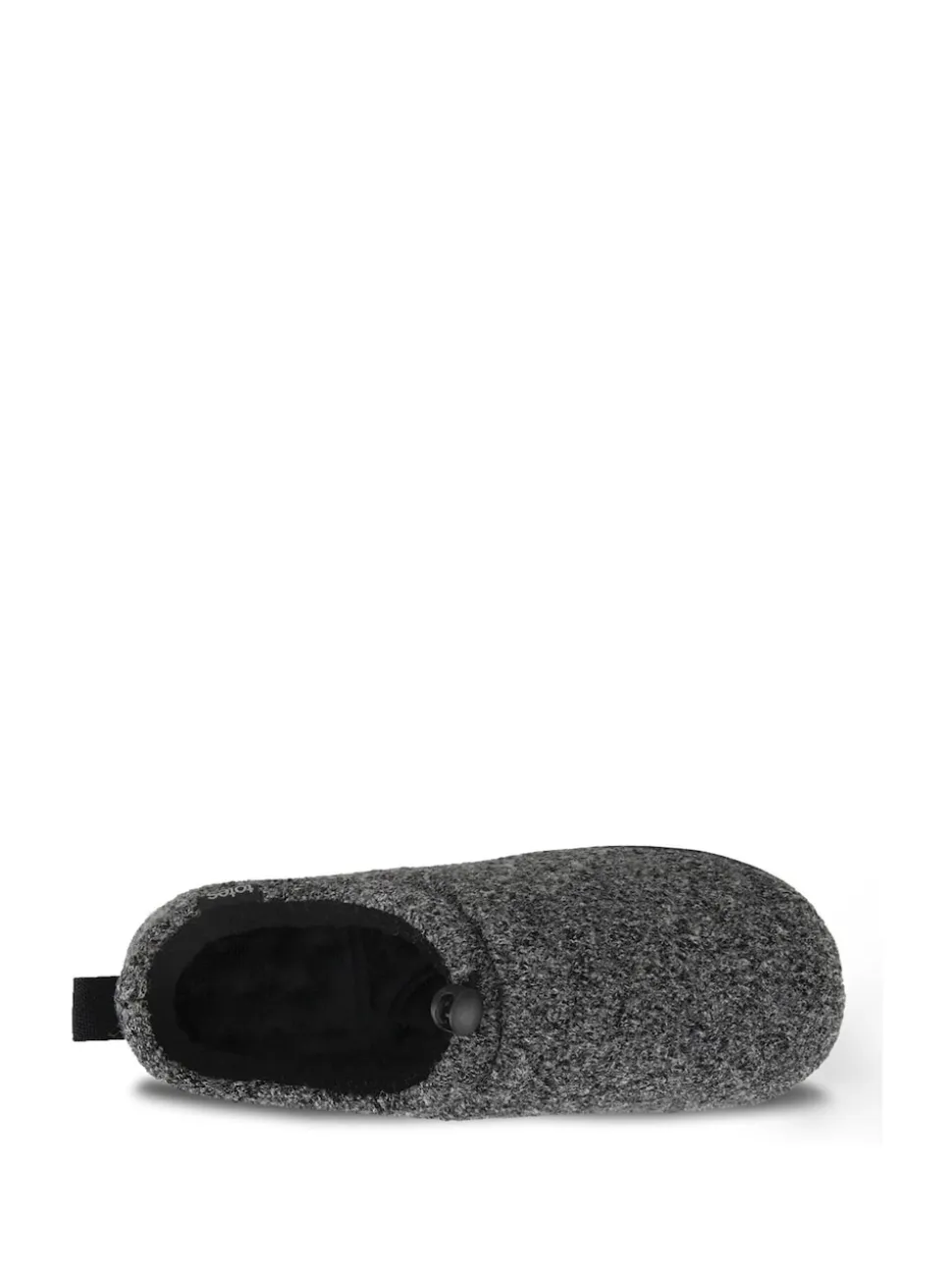 Totes Grey Isotoner Mens Felt Full Back Slippers With Pull Toggle