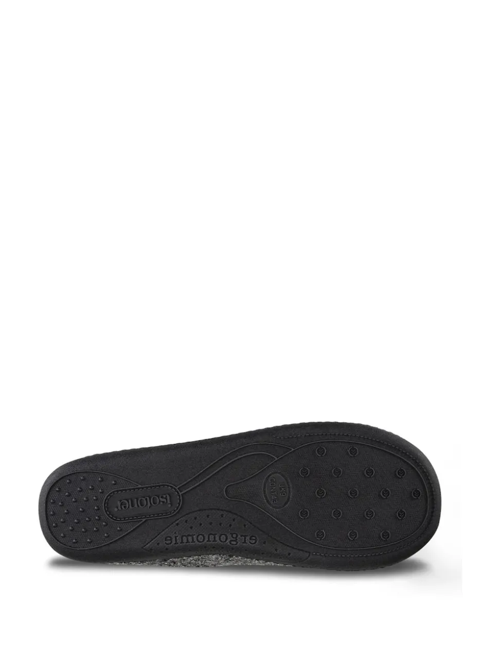 Totes Grey Isotoner Mens Felt Full Back Slippers With Pull Toggle