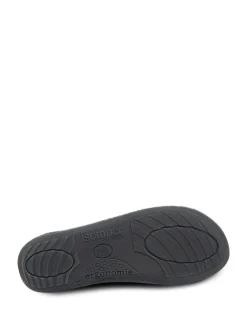 Totes Grey Mens Isotoner Swept Back Popcorn Mule Slippers