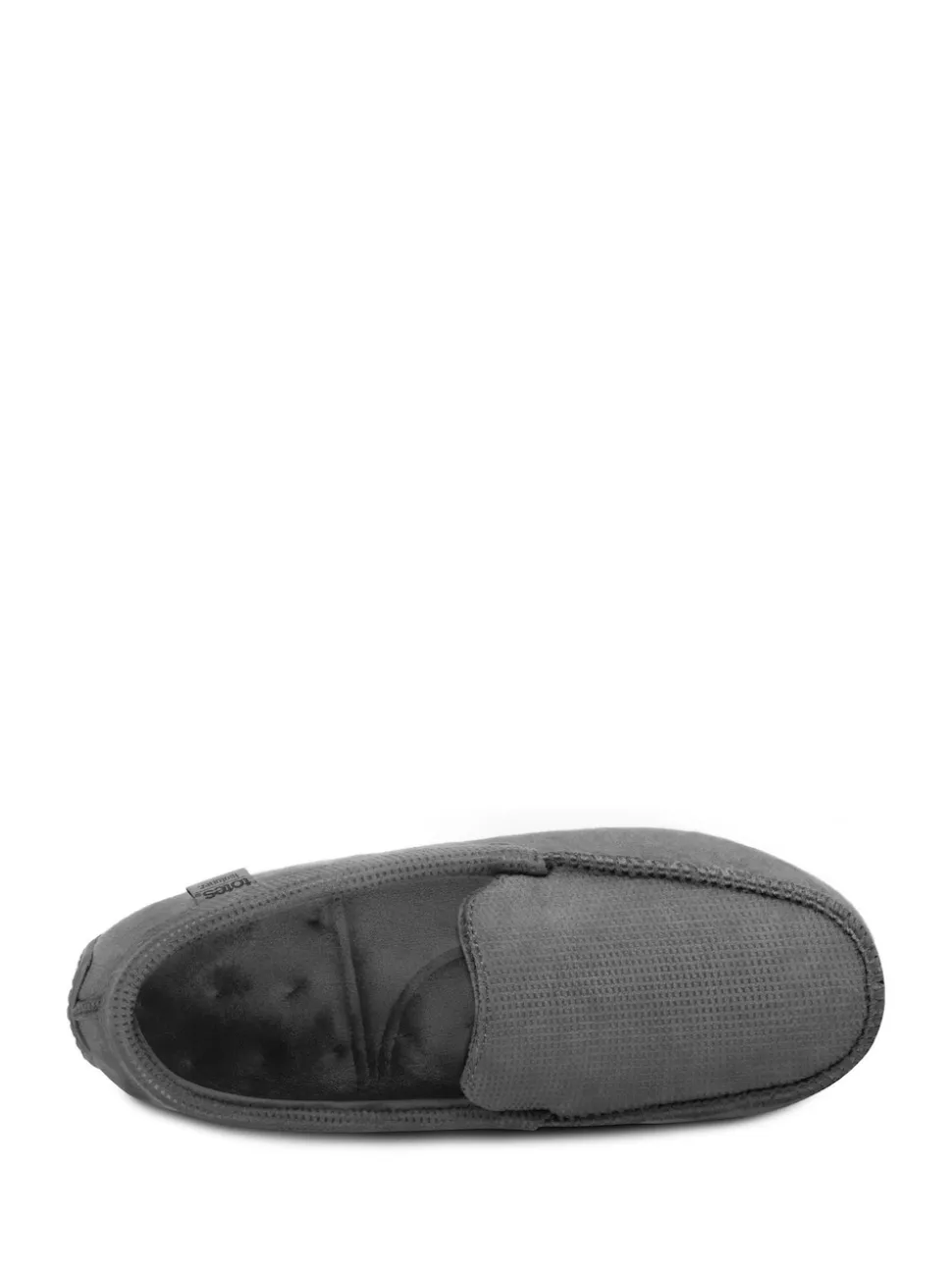 Totes Grey Mens Isotoner Square Patterned Smart Moccasin Slippers