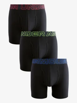 Under Armour Black 100% Cotton Performance Tech 6in Boxers 3 Pack
