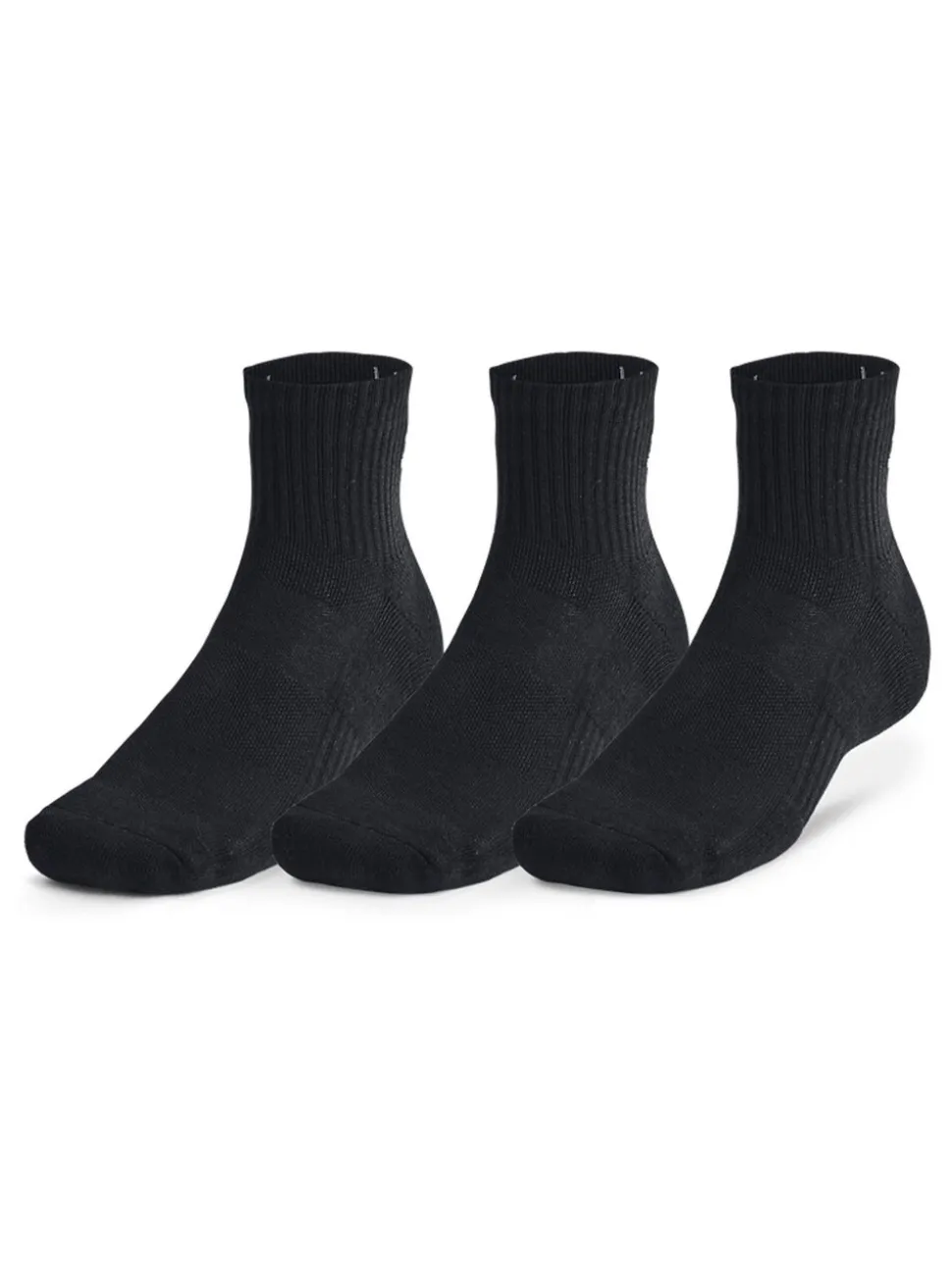 Under Armour Black Dark Unisex UA TC 3pk Qtr