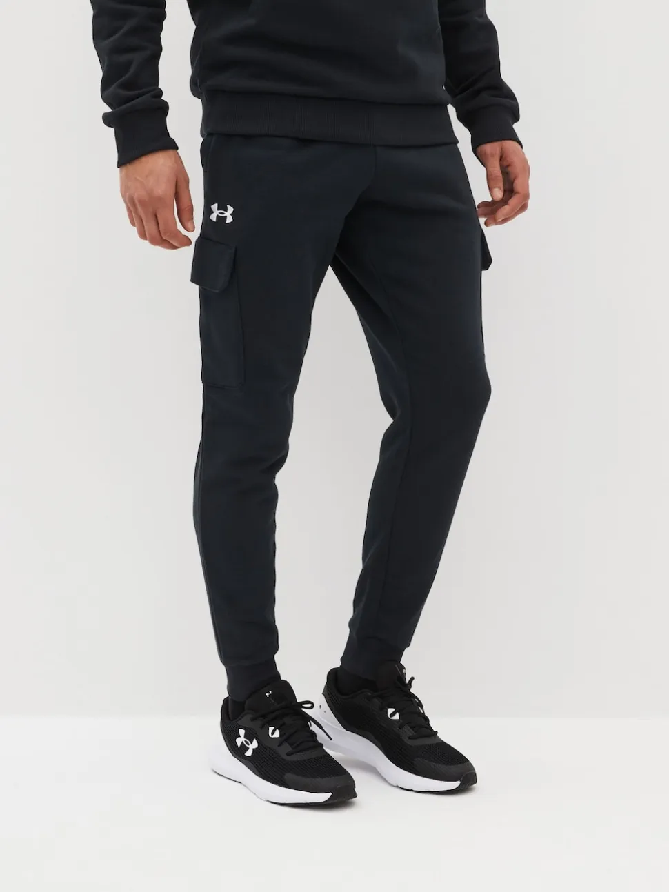 Under Armour Black Rival Fleece Cargo Jogger