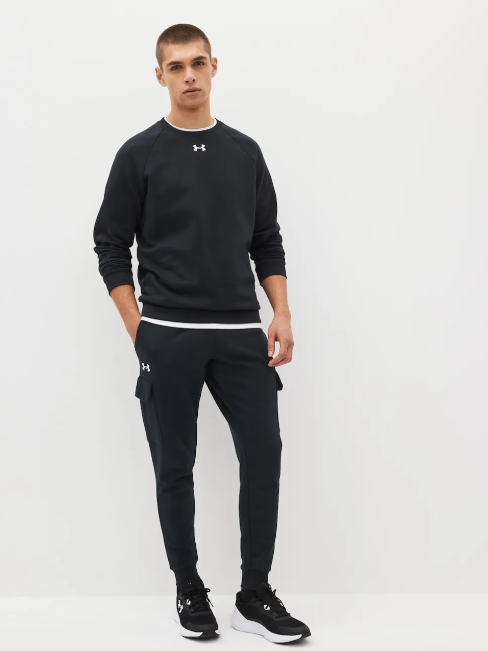 Under Armour Black Rival Fleece Cargo Jogger