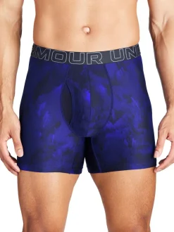 Under Armour Blue Tech Print 6 Inch Boxers 3 Pack