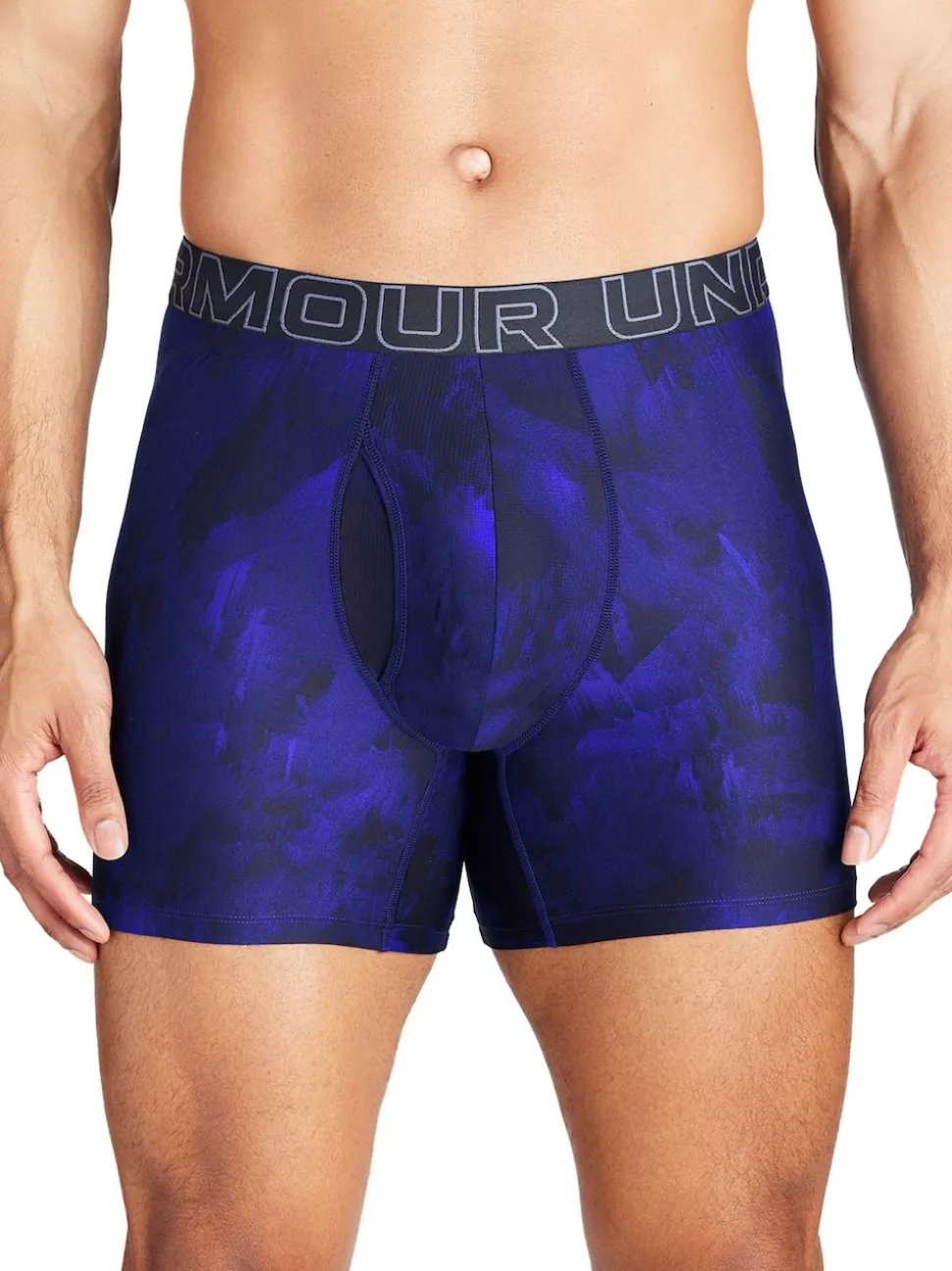 Under Armour Blue Tech Print 6 Inch Boxers 3 Pack