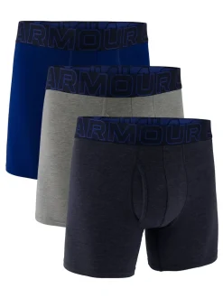 Under Armour Blue/Grey 100% Cotton Performance Tech 6in Boxers 3 Pack