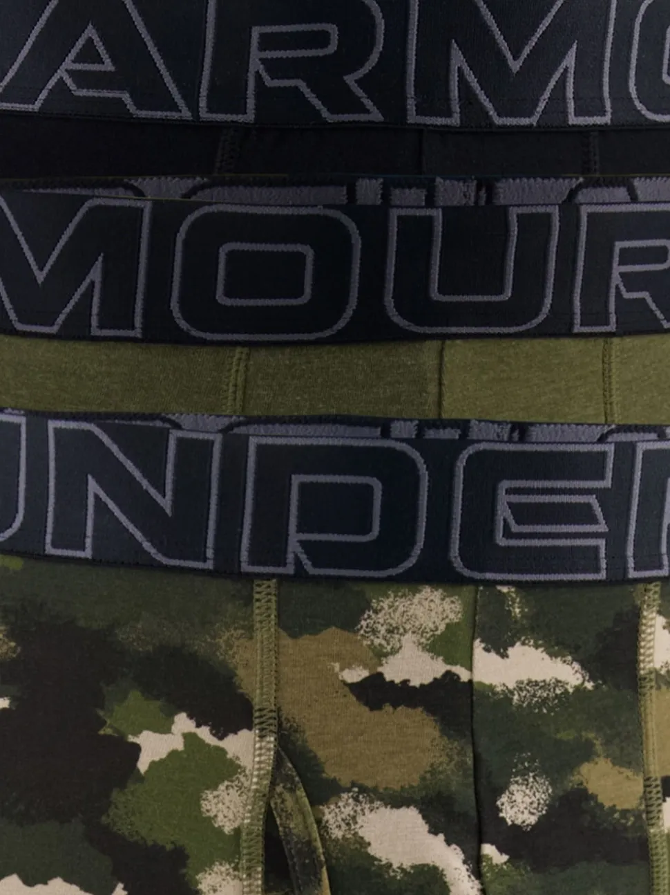 Under Armour Green Performance Cotton Print 6 inch Boxers 3 Pack