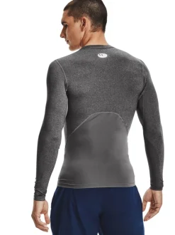 Under Armour Grey HeatGear Fitted Long Sleeve Base Layer T-Shirt