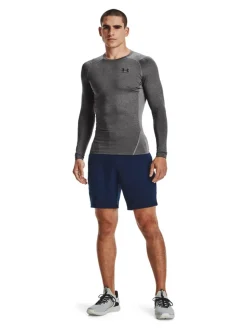 Under Armour Grey HeatGear Fitted Long Sleeve Base Layer T-Shirt