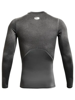 Under Armour Grey HeatGear Fitted Long Sleeve Base Layer T-Shirt