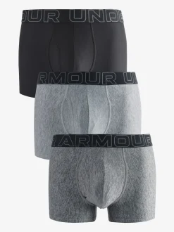 Under Armour Grey Performance Tech 3" Solid Boxers 3 Pack