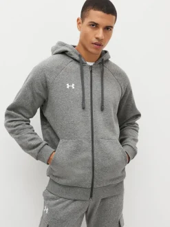 Under Armour Grey Rival Fleece Full Zip Hoodie