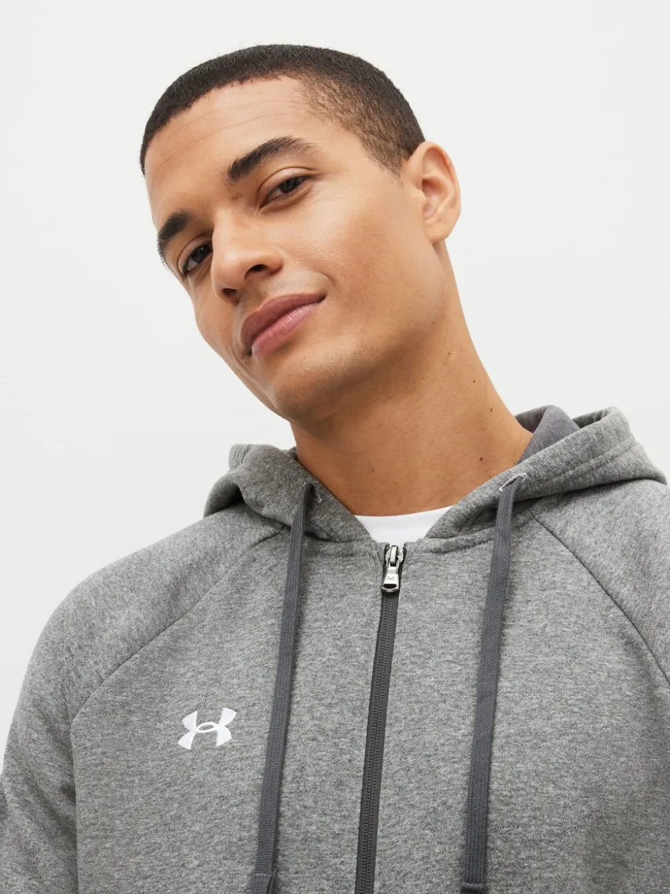 Under Armour Grey Rival Fleece Full Zip Hoodie