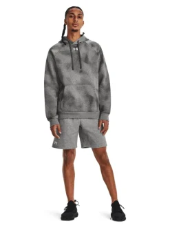 Under Armour Grey/White Rival Fleece Shorts