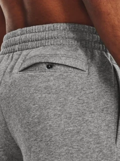 Under Armour Grey/White Rival Fleece Shorts