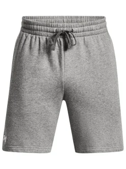 Under Armour Grey/White Rival Fleece Shorts