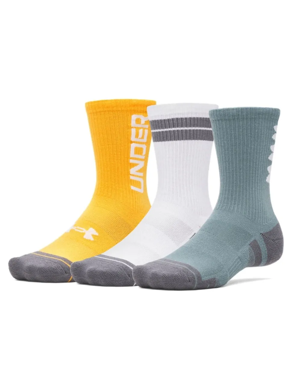 Under Armour Light Blue Perf Tech Nov Crew Socks 3 Pack