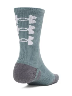 Under Armour Light Blue Perf Tech Nov Crew Socks 3 Pack