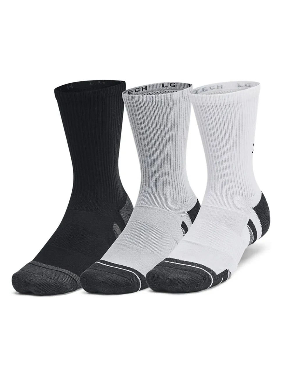 Under Armour Light Grey Unisex UA Perf Tech 3 pack Crew