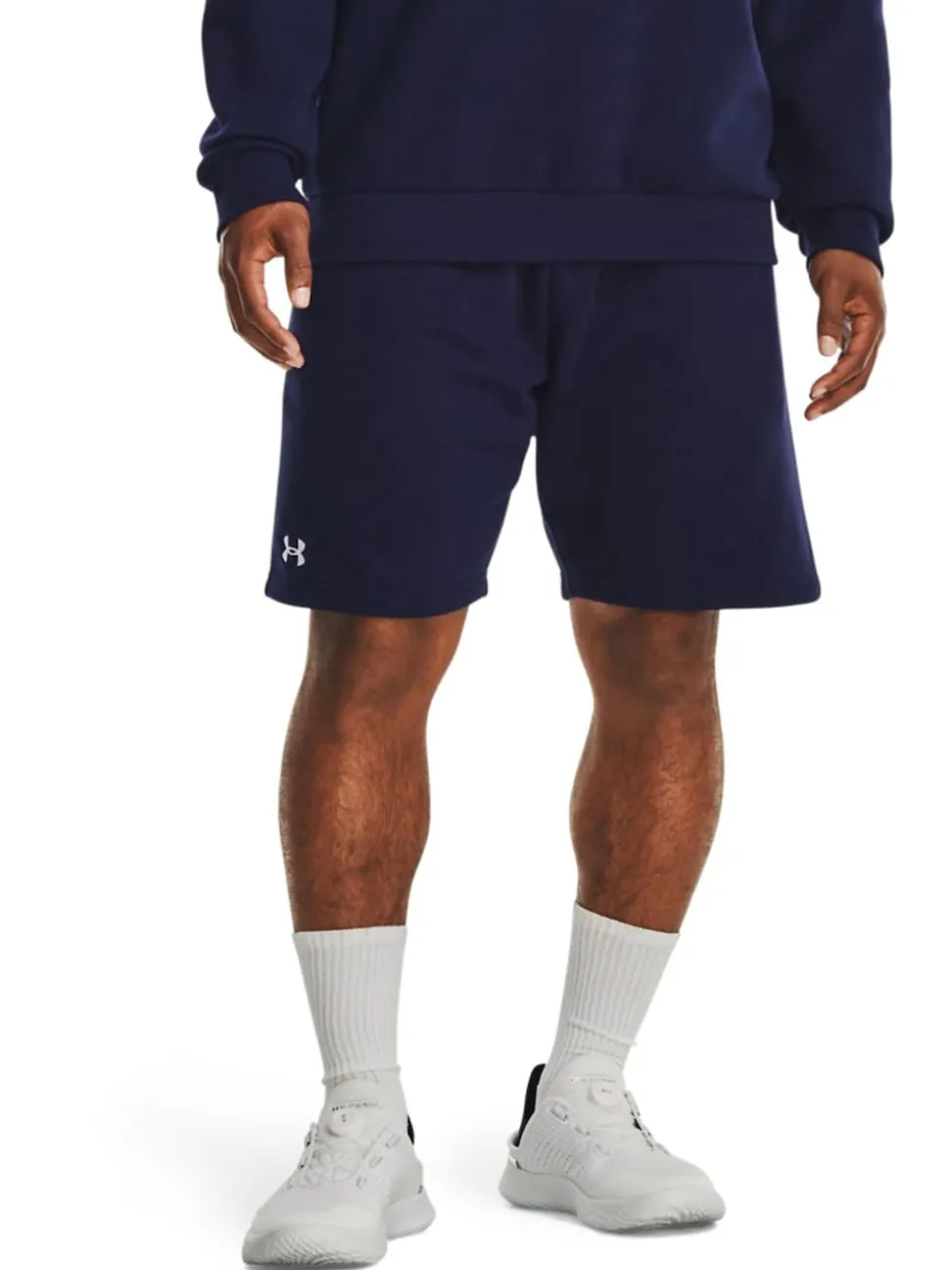 Under Armour Navy Blue/White Rival Fleece Shorts
