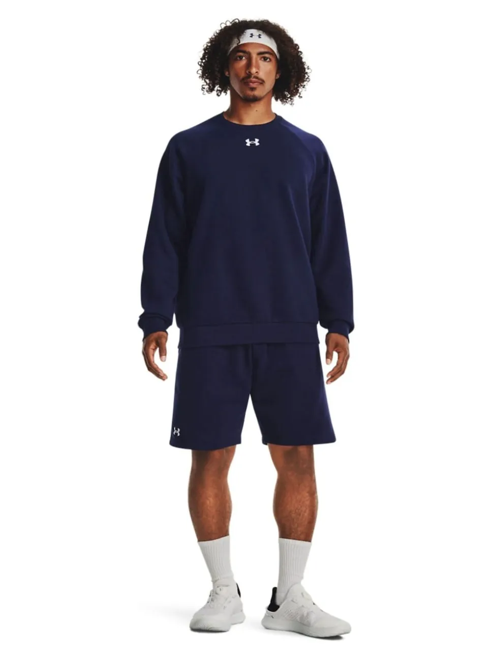 Under Armour Navy Blue/White Rival Fleece Shorts