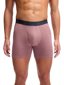 Under Armour Pink 100% Cotton Performance Tech 6in Boxers 3 Pack