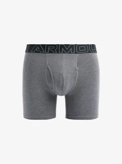 Under Armour Red/Grey 100% Cotton Performance Tech 6in Boxers 3 Pack