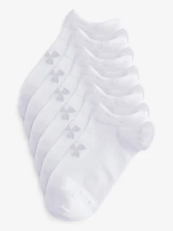 Under Armour White Cream Essential No Show Socks 6 Pack