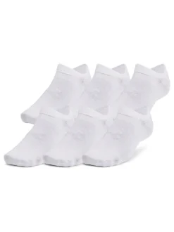 Under Armour White Cream Essential No Show Socks 6 Pack
