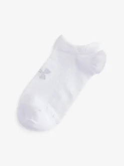 Under Armour White Cream Essential No Show Socks 6 Pack