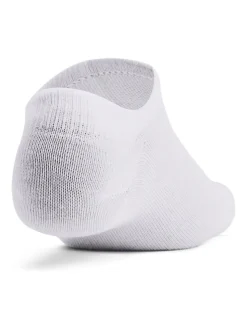 Under Armour White Cream Essential No Show Socks 6 Pack