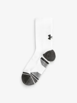 Under Armour White Junior Perform Tech Crew Socks 3 Pack