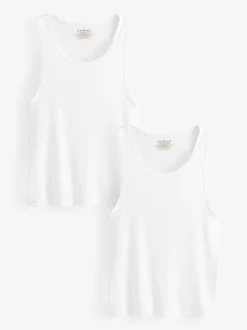 Under Armour White Performance Cotton Under Vests 2 Pack