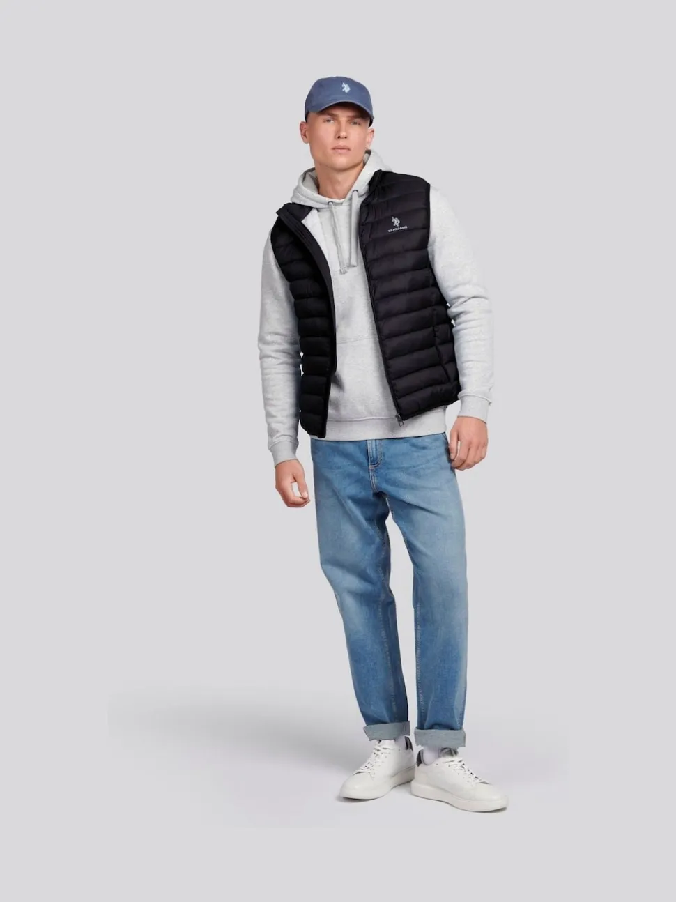 U.S. Polo Assn. Black Mens Bound Quilted Gilet