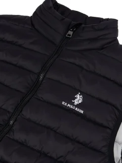 U.S. Polo Assn. Black Mens Bound Quilted Gilet