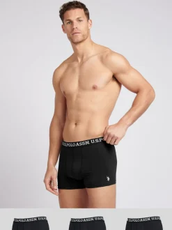 U.S. Polo Assn. Black Mens Boxer Shorts 3 Pack