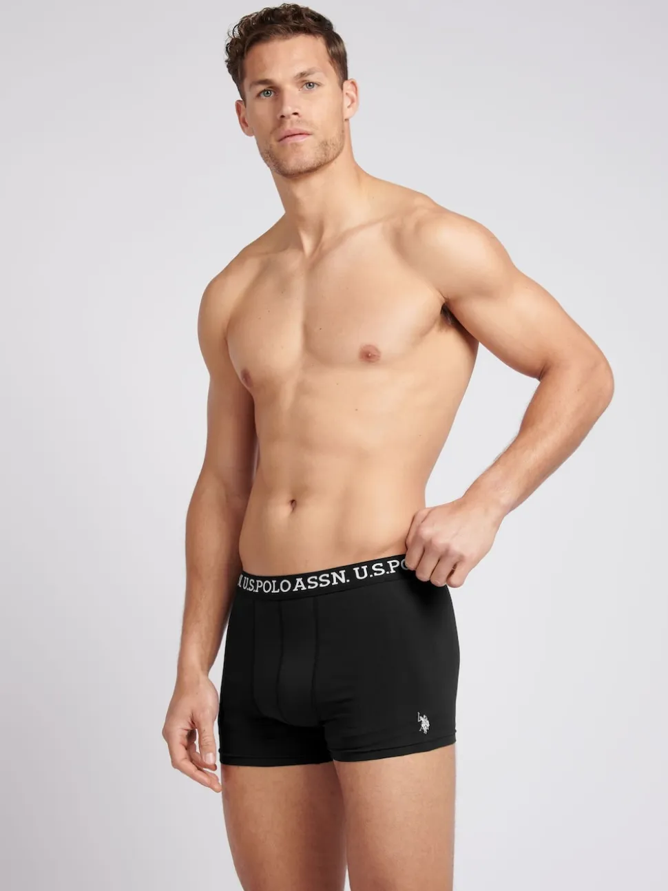 U.S. Polo Assn. Black Mens Boxer Shorts 3 Pack