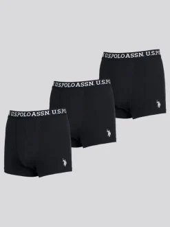 U.S. Polo Assn. Black Mens Boxer Shorts 3 Pack